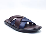 Casual Slipper - 21024 - Blue + Brown