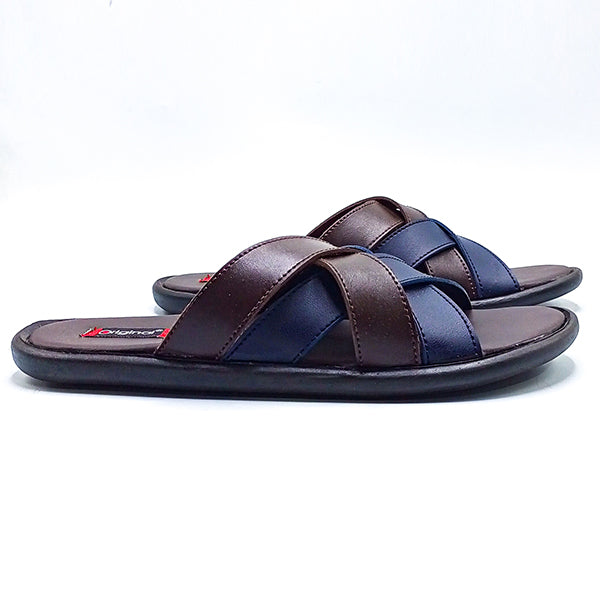 Casual Slipper - 21024 - Blue + Brown