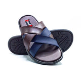 Casual Slipper - 21024 - Blue + Brown