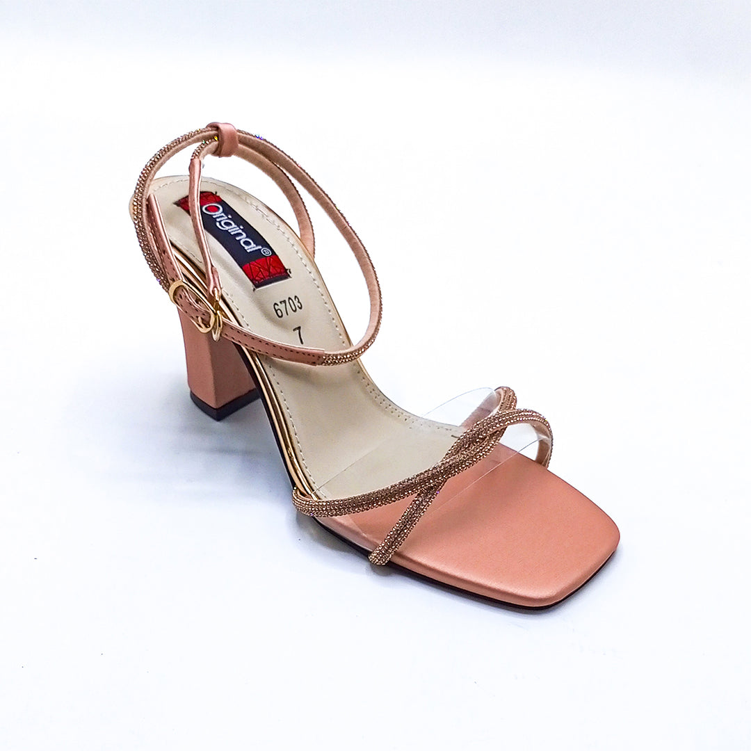 Fancy Heel Sandal - 6703 Peach