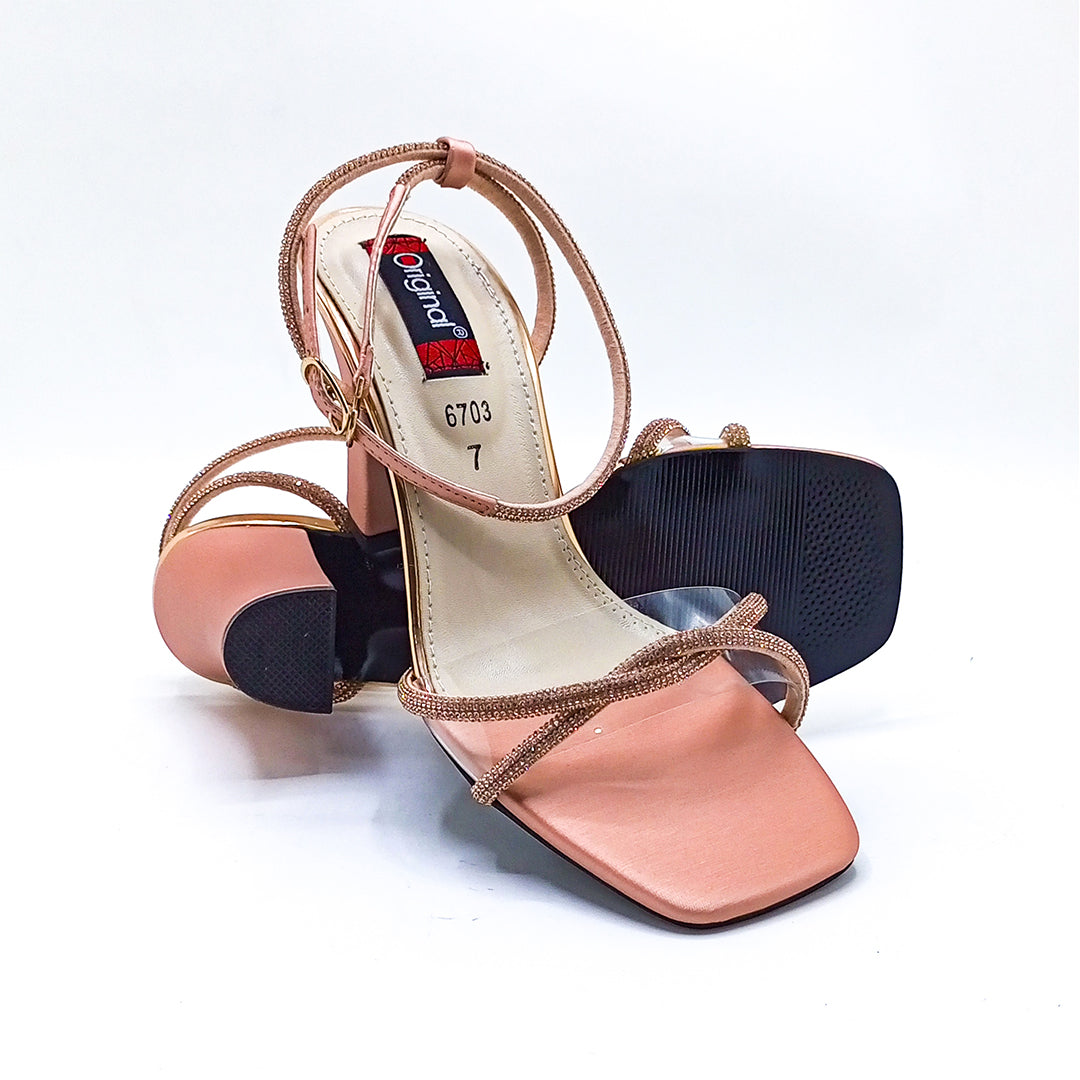 Fancy Heel Sandal - 6703 Peach