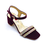 Fancy Heel Sandal - 332076 Maroon