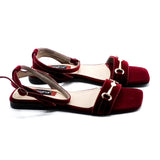 Casual Flat Sandal - 10517 Maroon