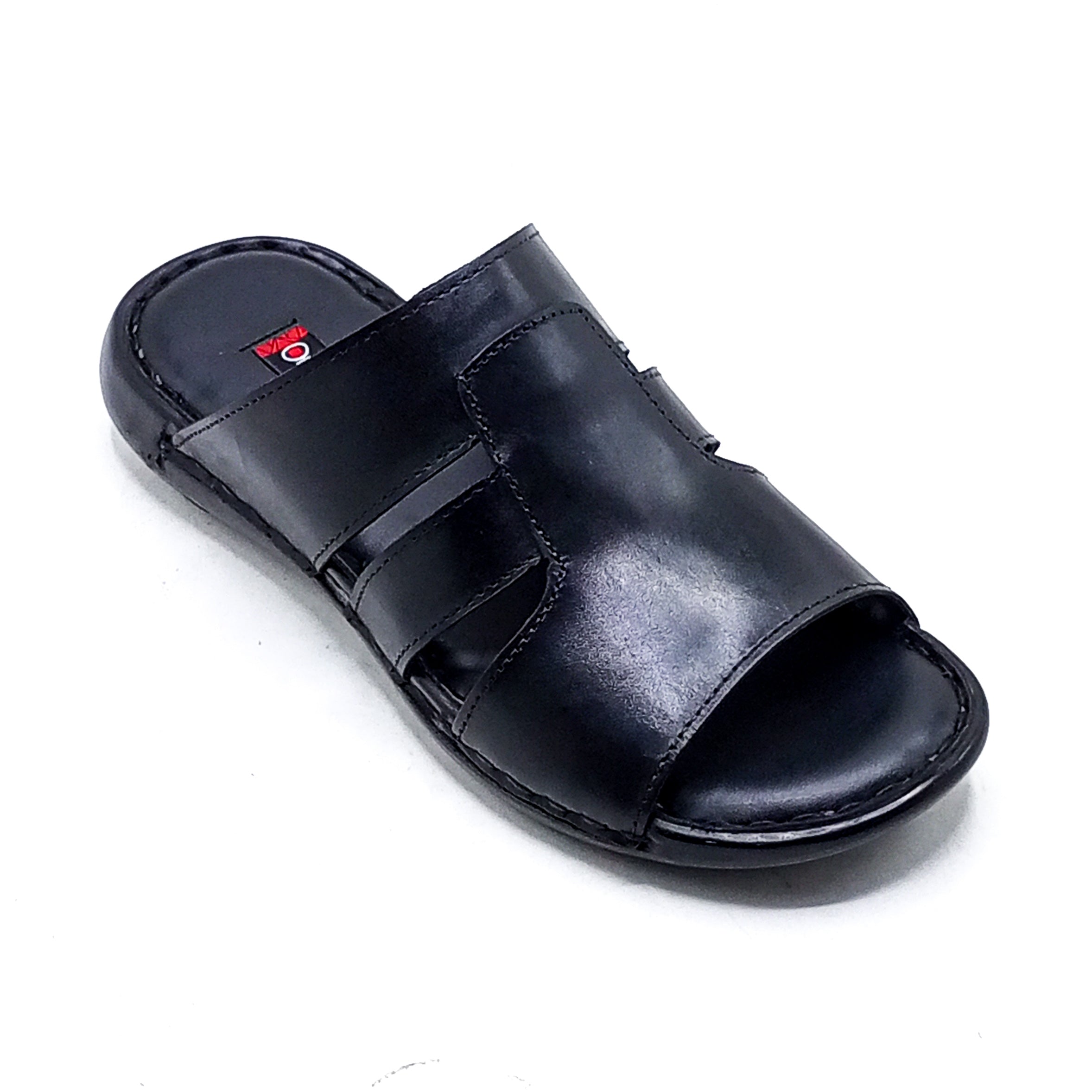 Leather Slipper-24334-Black