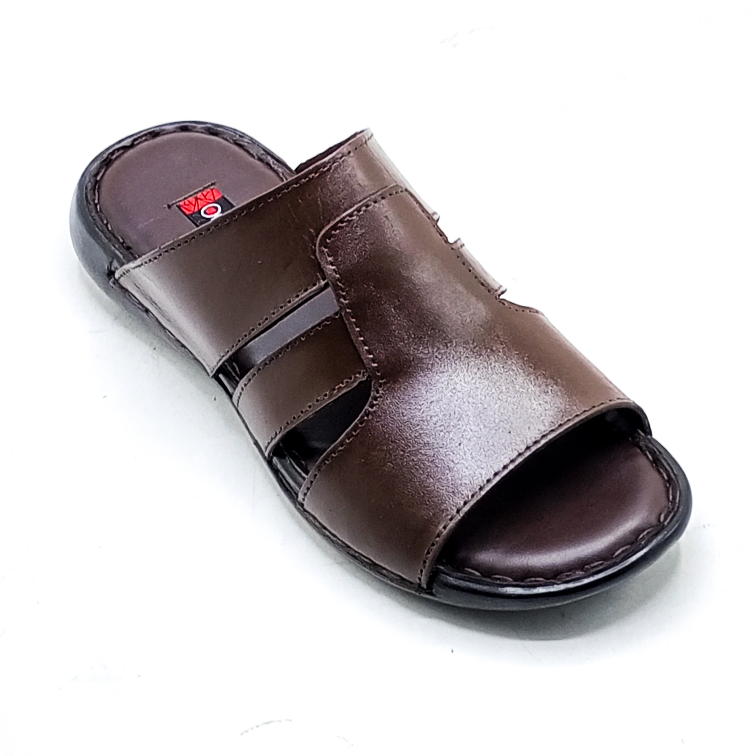 Leather Slipper-24334-Brown