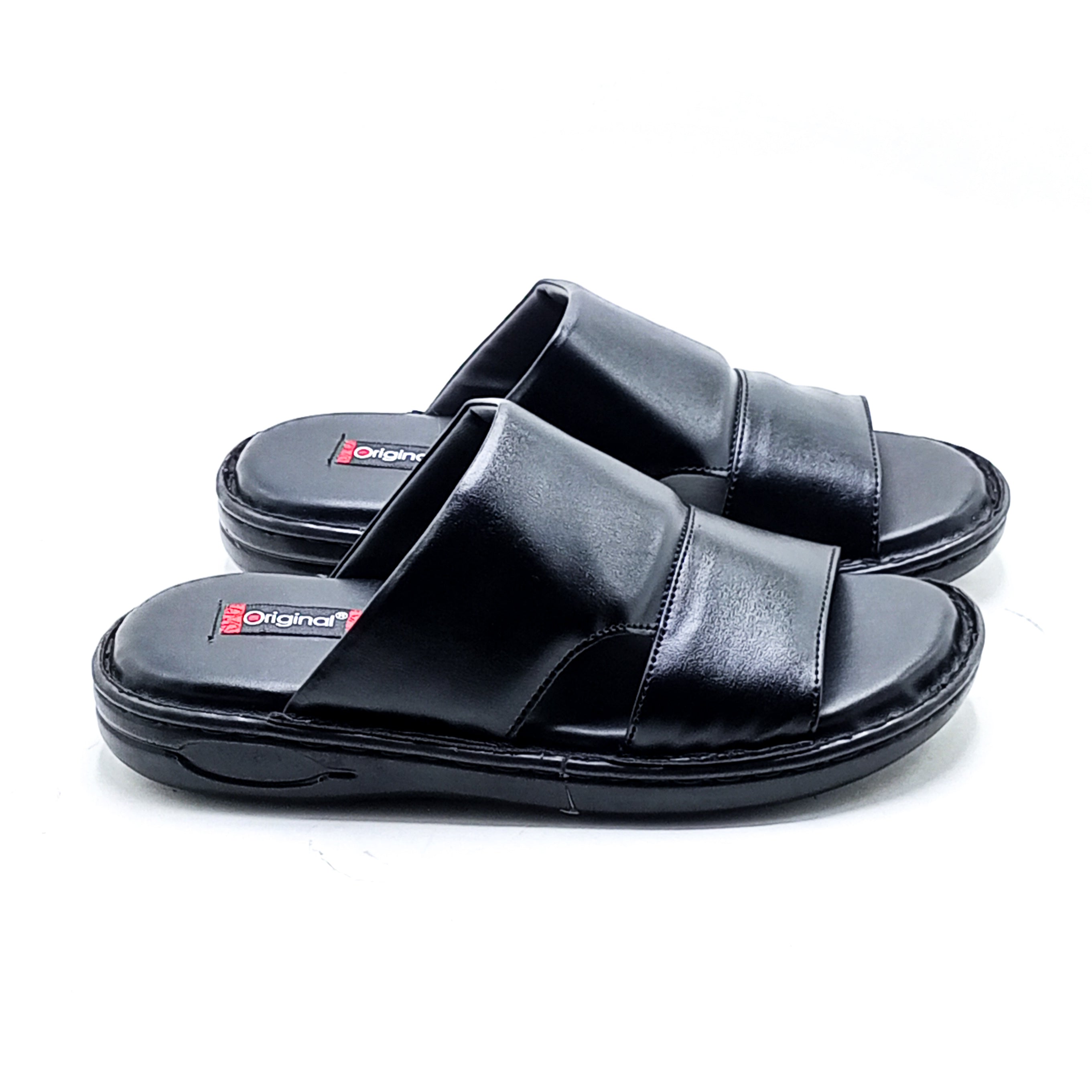 Leather Slipper-24338-Black