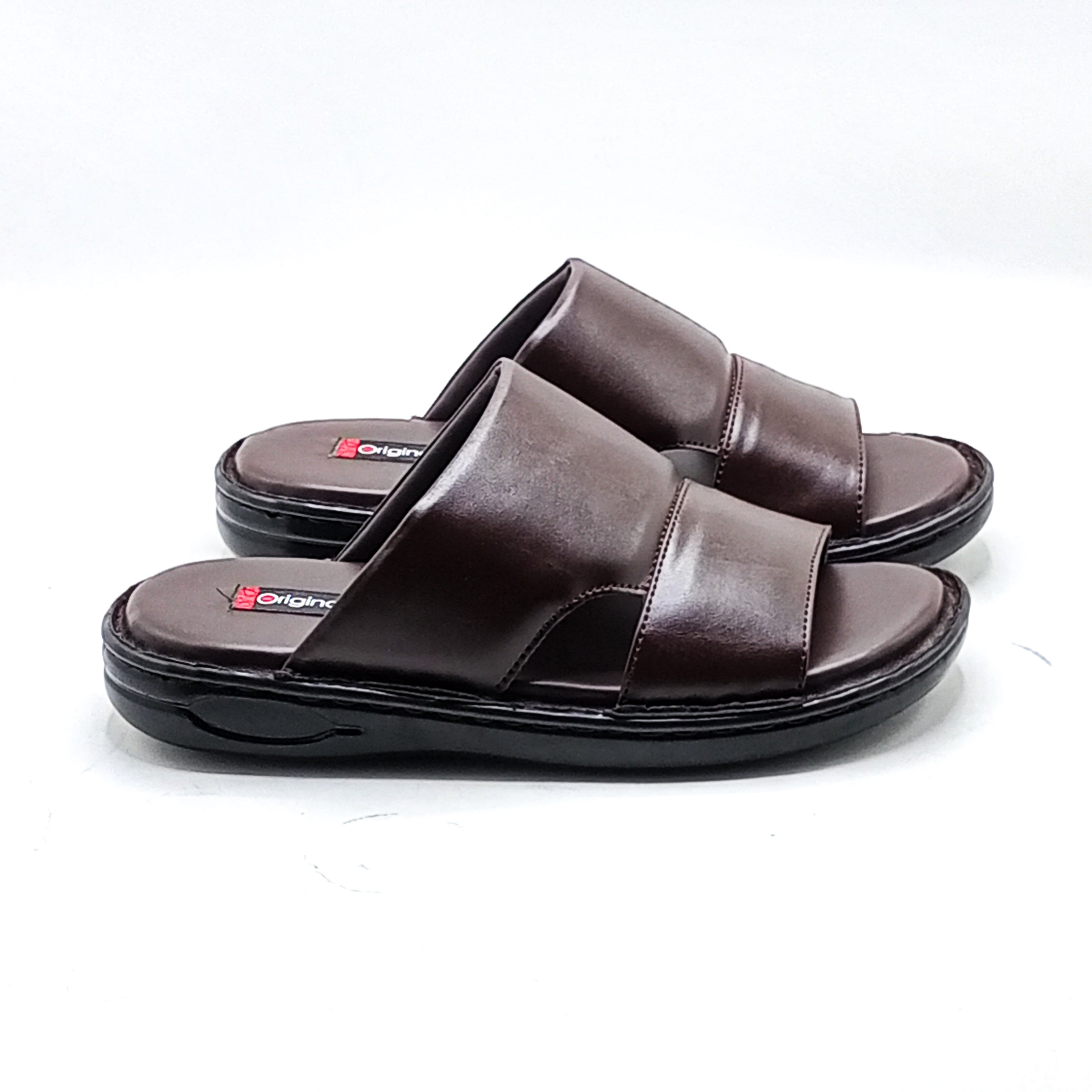 Leather Slipper-24338-Brown