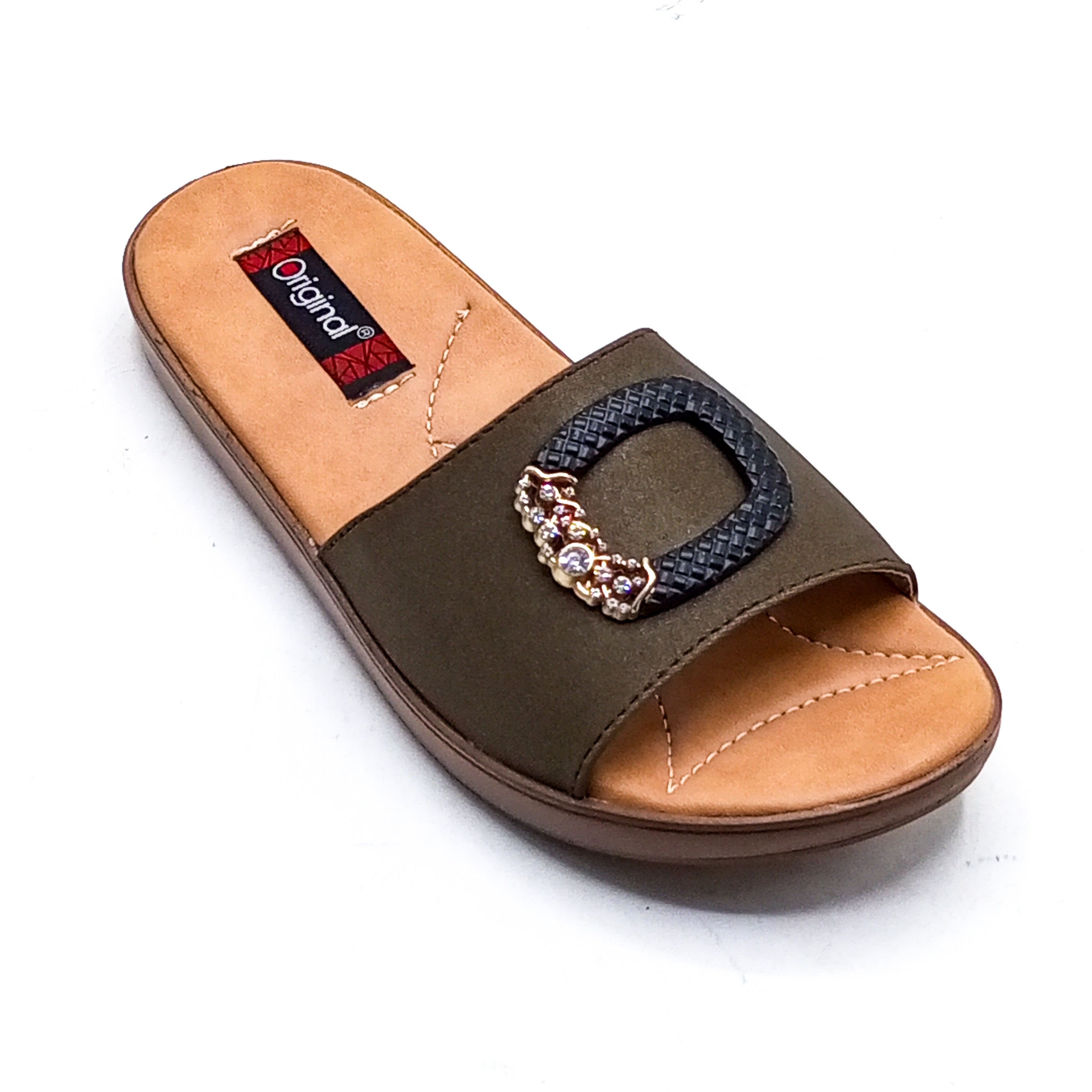 Casual PU Slipper - 4114 Mehndi