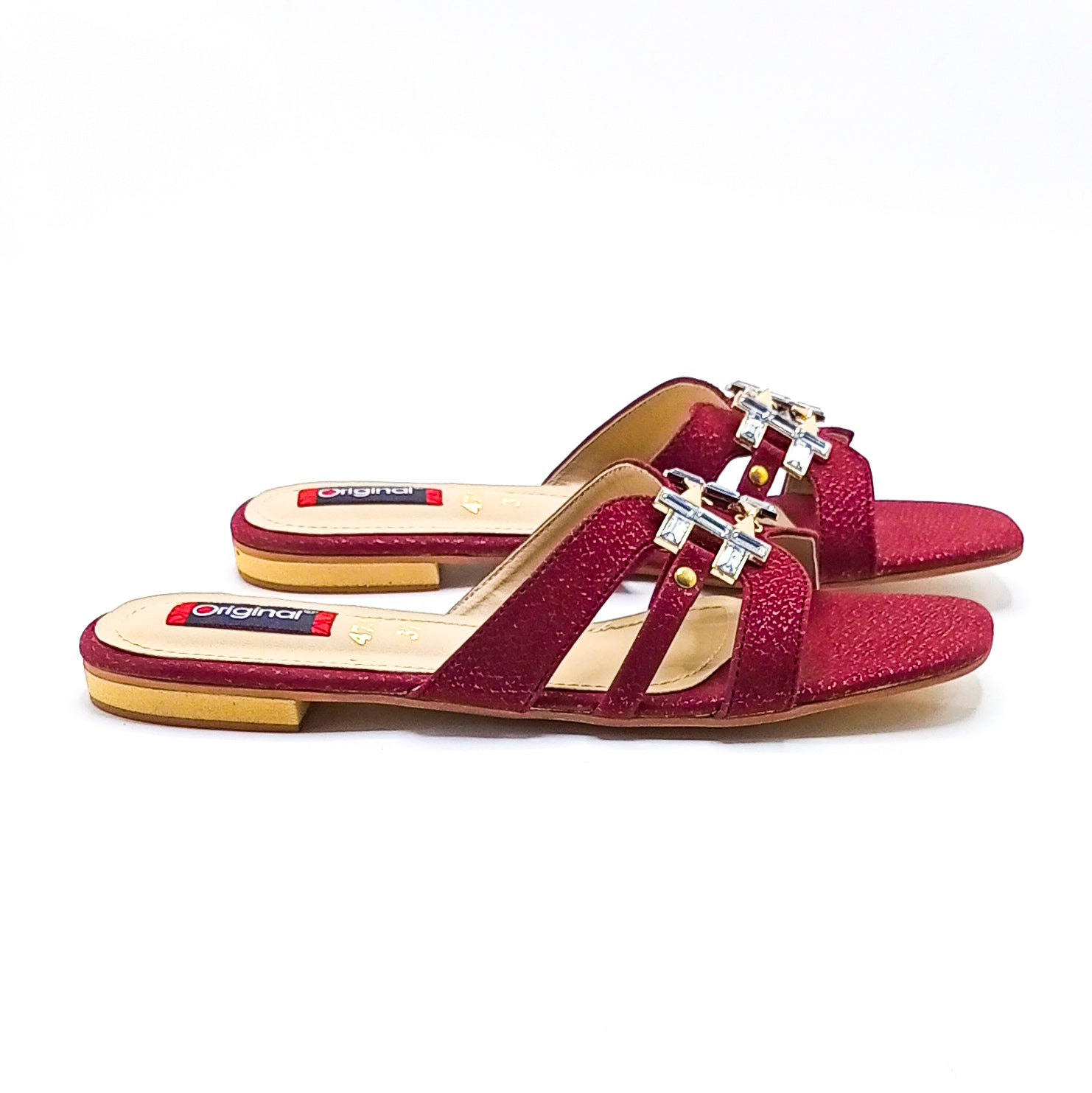 Casual Flat Slipper - 4743 Maroon