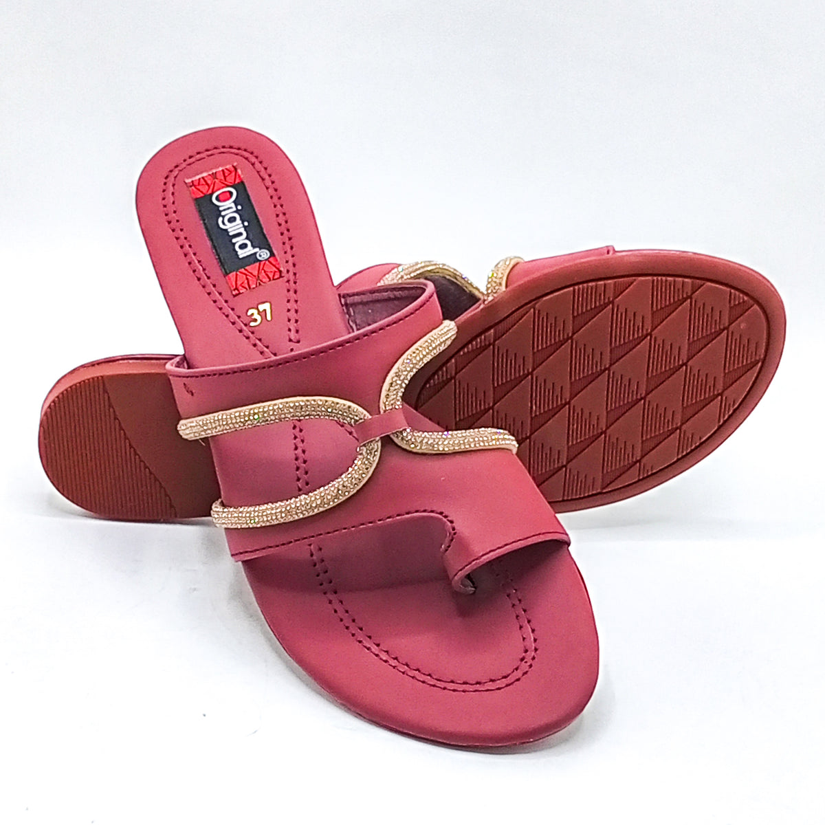 Casual Flat Chappal - 4749 Maroon