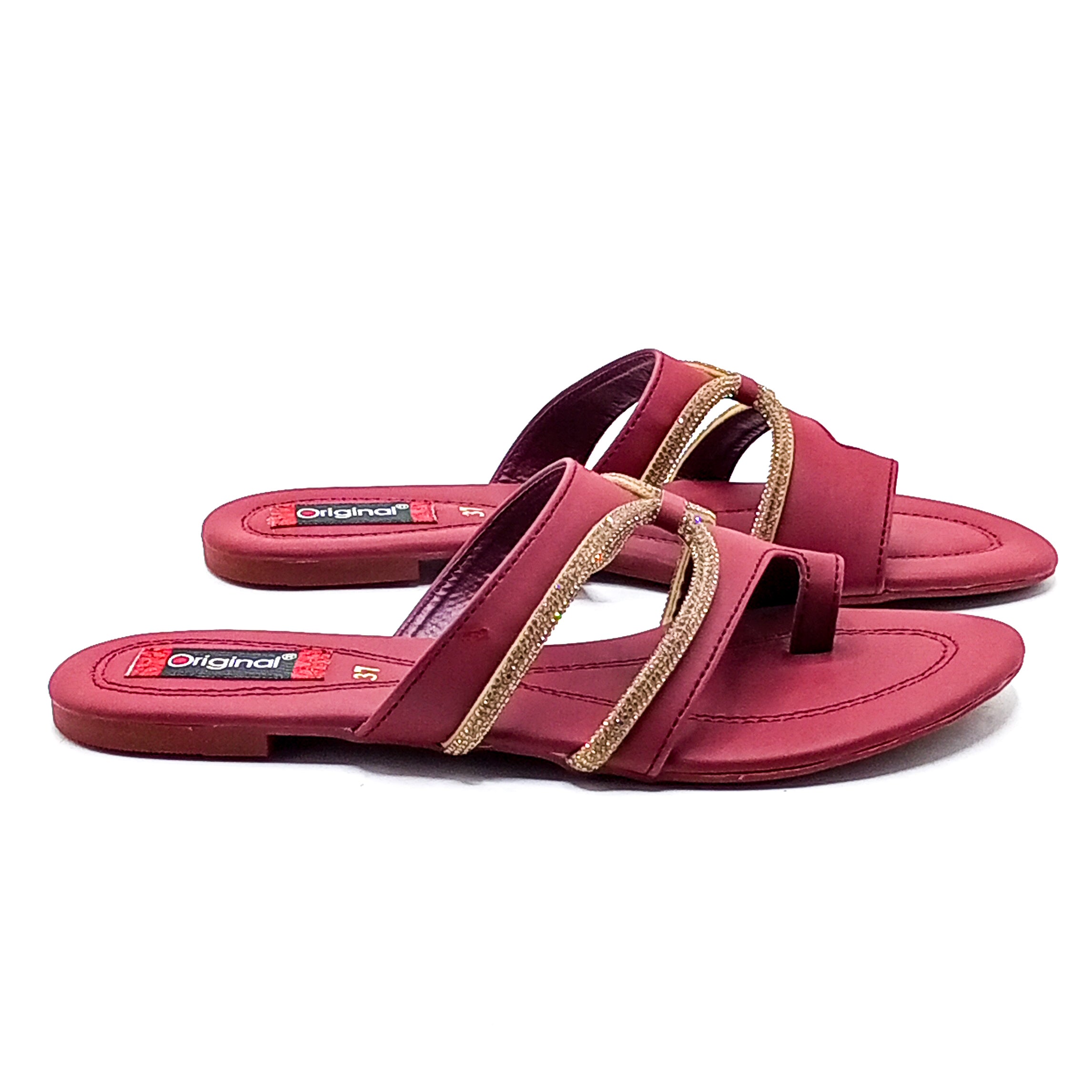 Casual Flat Chappal - 4749 Maroon