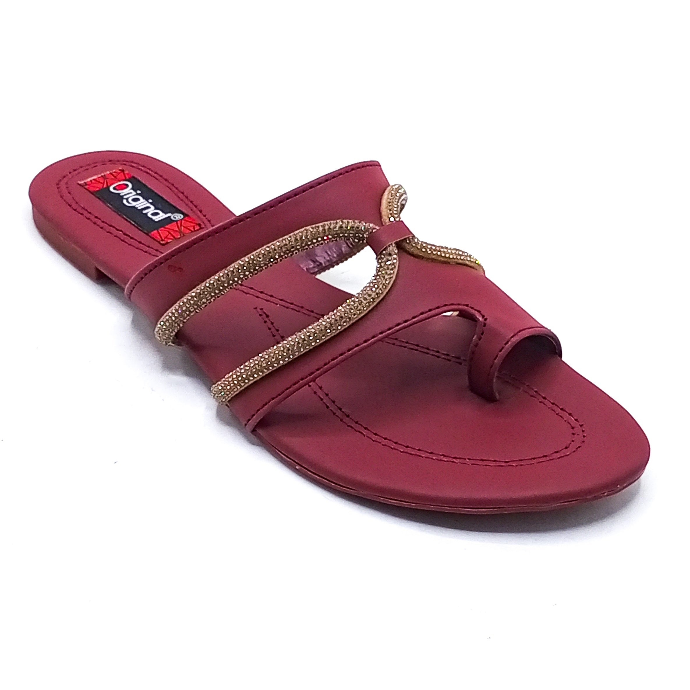 Casual Flat Chappal - 4749 Maroon