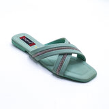 Fancy Flat Slipper - 4754  Green