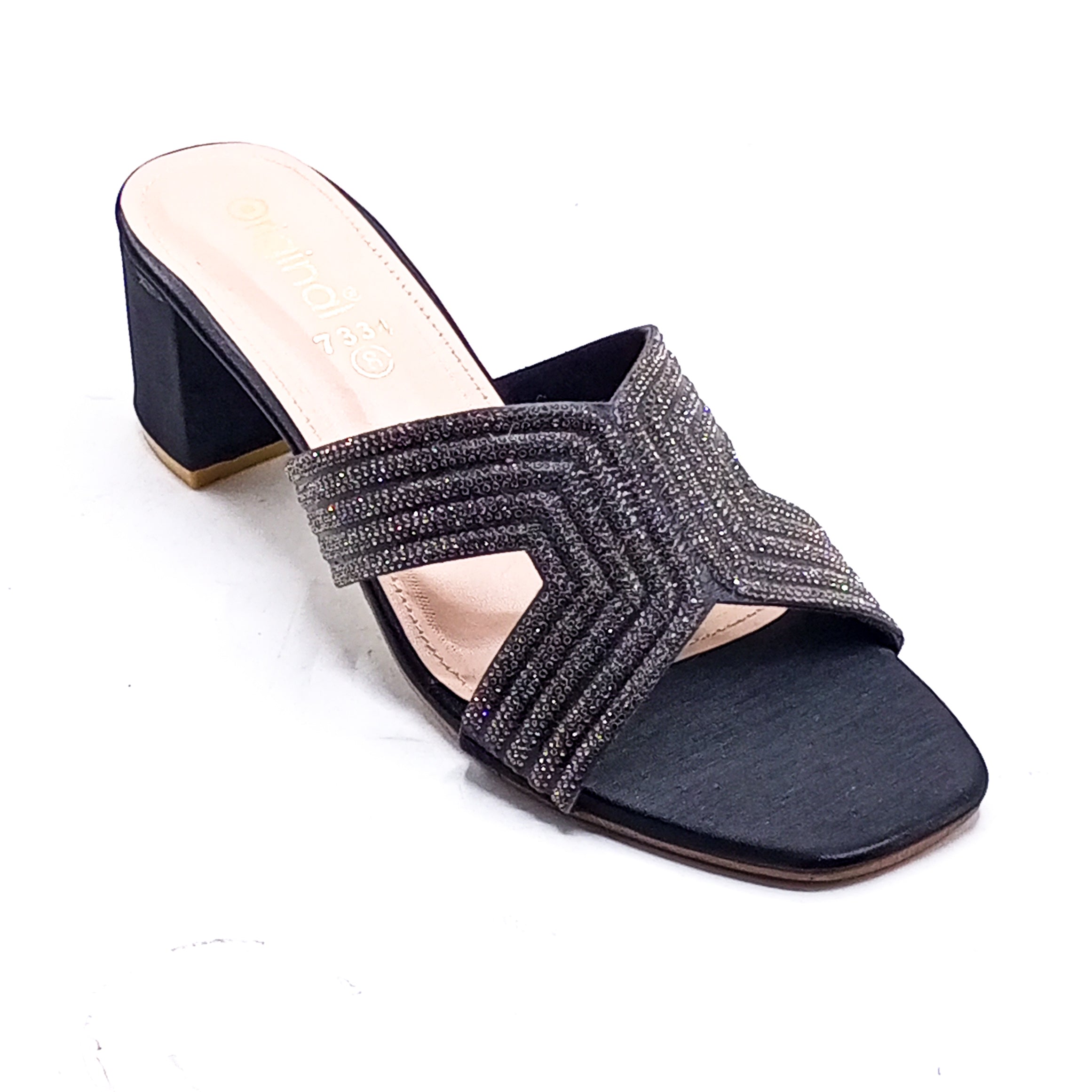 Fancy Heel Slipper - 7334 Black