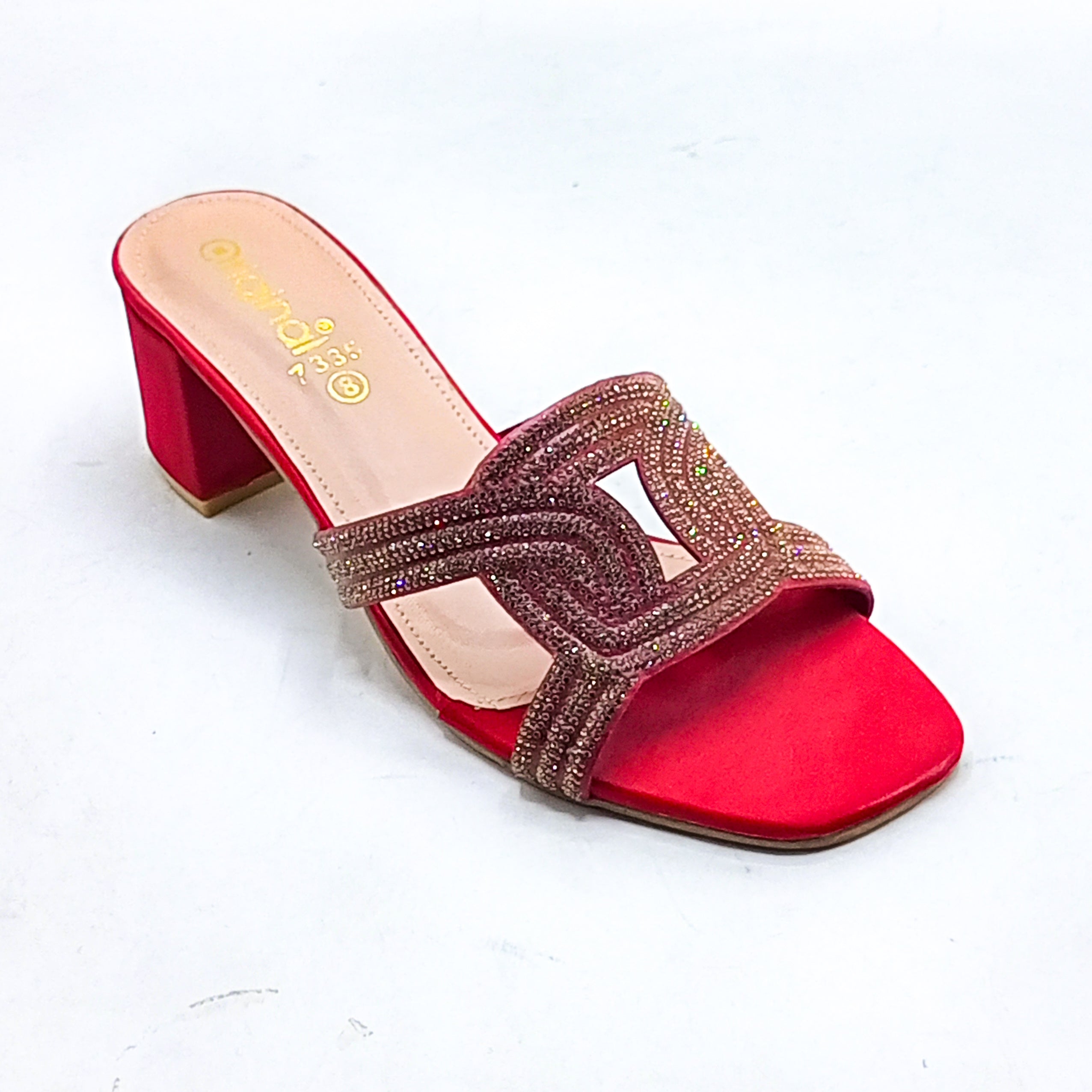 Fancy Heel Slipper - 7335 Red