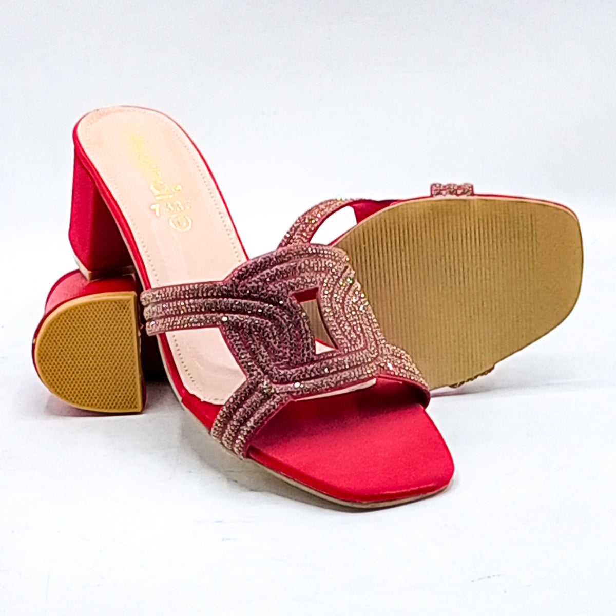 Fancy Heel Slipper - 7335 Red