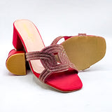 Fancy Heel Slipper - 7335 Red