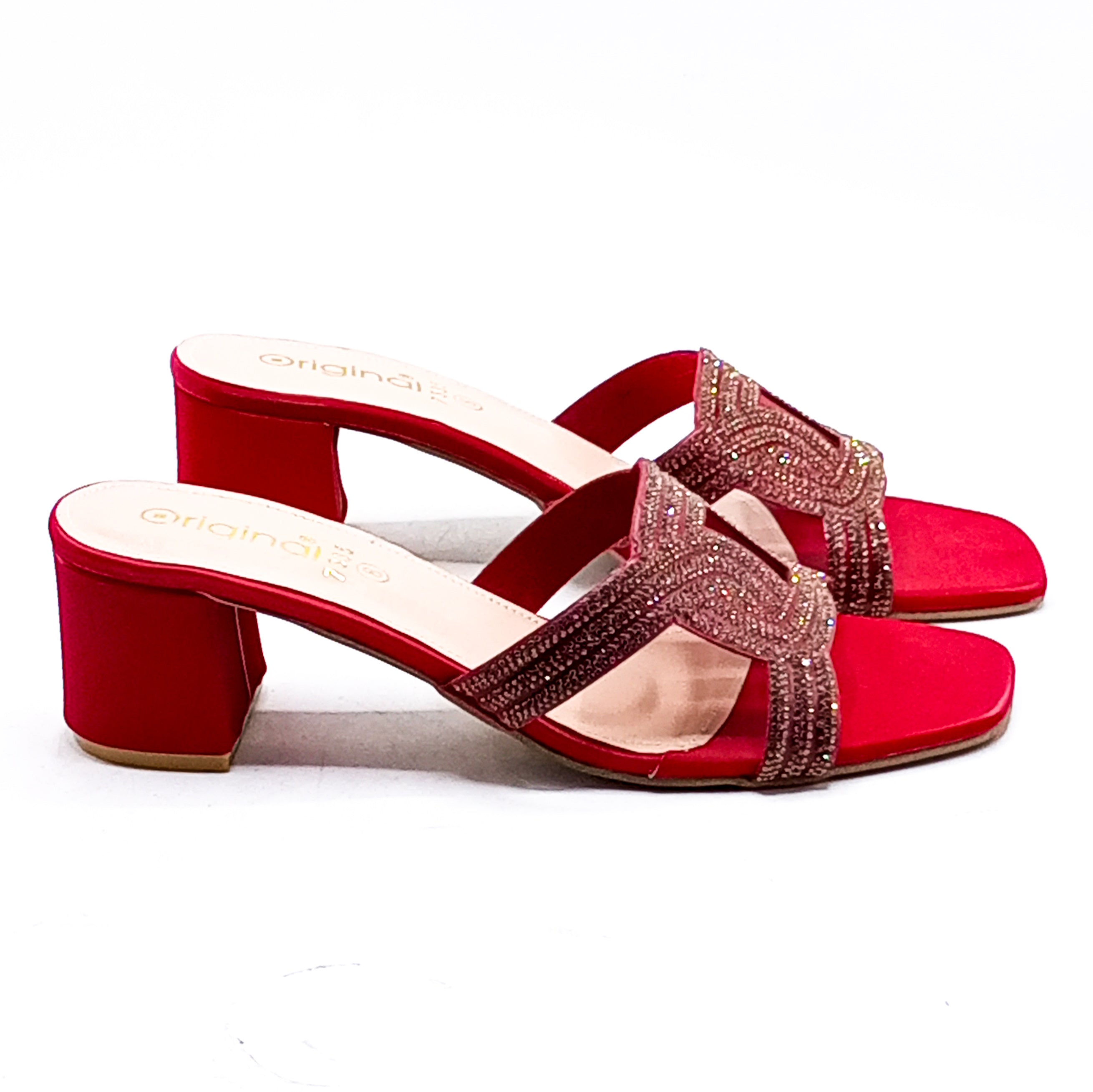 Fancy Heel Slipper - 7335 Red