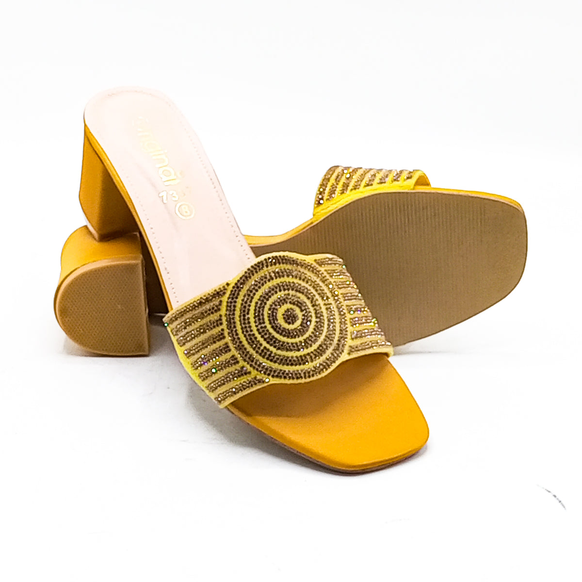 Fancy Heel Slipper - 7337 Gold