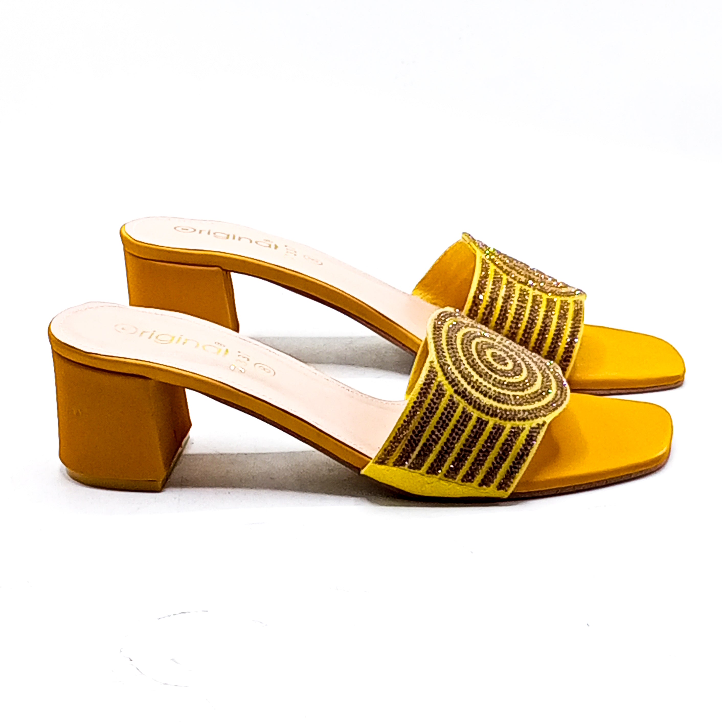 Fancy Heel Slipper - 7337 Gold